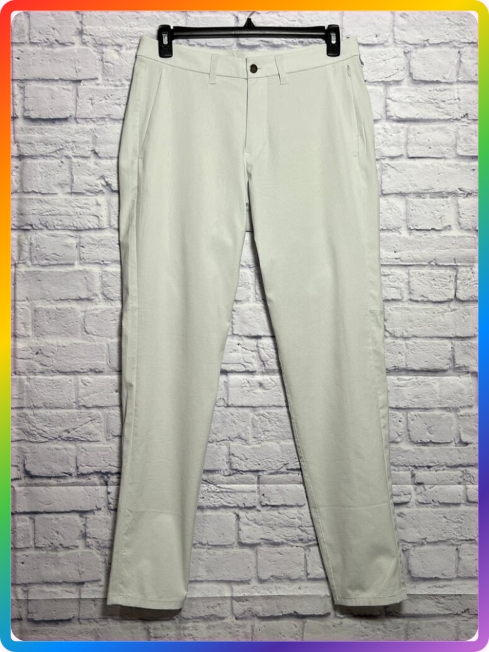 Lululemon Commission Slim Fit Ventlight Pant MENS 33x33 White Opal Stretch Chino